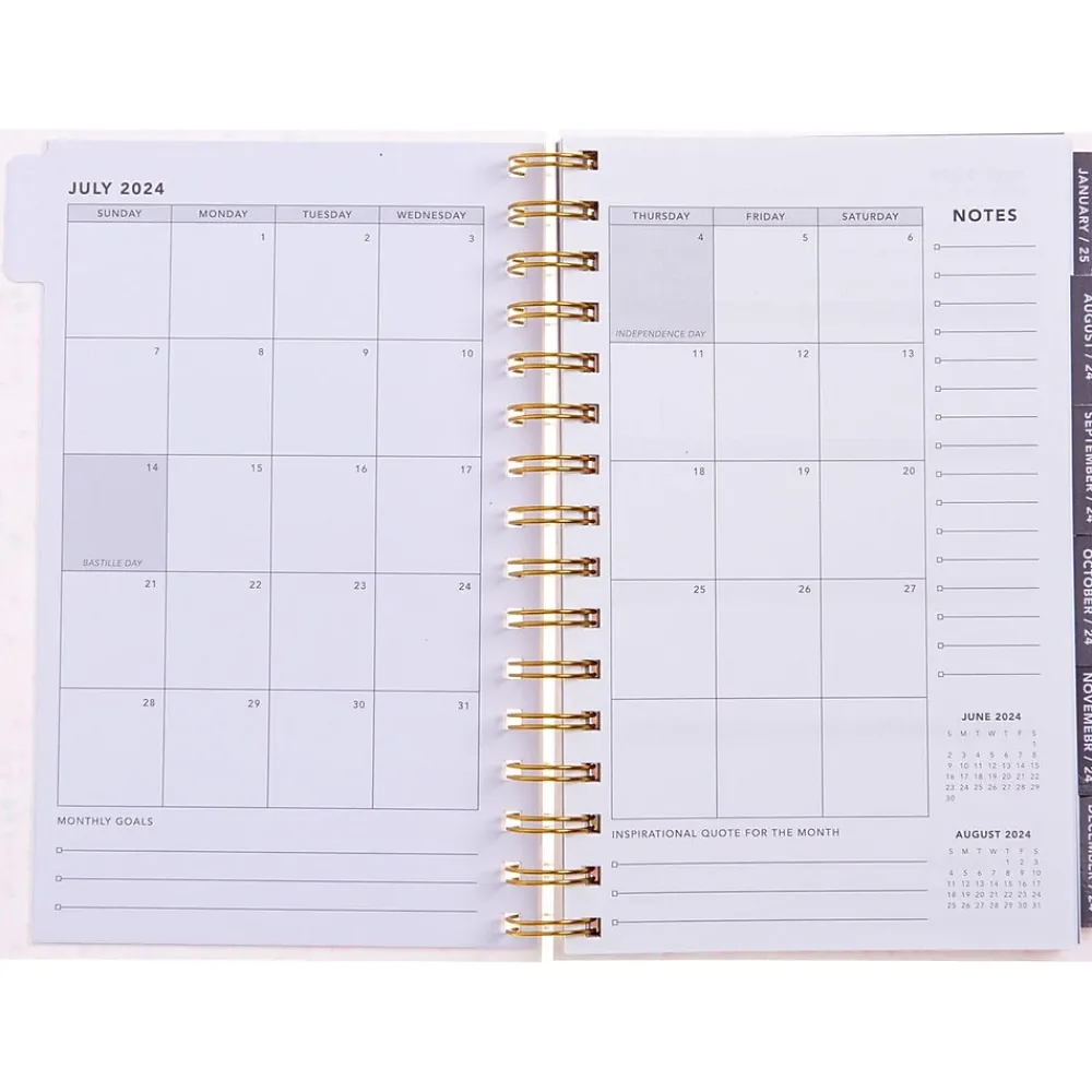 Academic Planners|Gartner Studios 2024 -2025 Dots 5.63" x 8.27" Academic Weekly & Monthly Planner, Plastic Cover, Multicolor (109411)