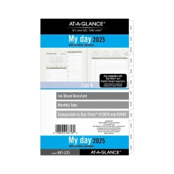 Calendars & Planners Refills|AT-A-GLANCE 2025 5.5" x 8.5" Daily & Monthly Planner Refill Pages, White/Brown (481-225-25)