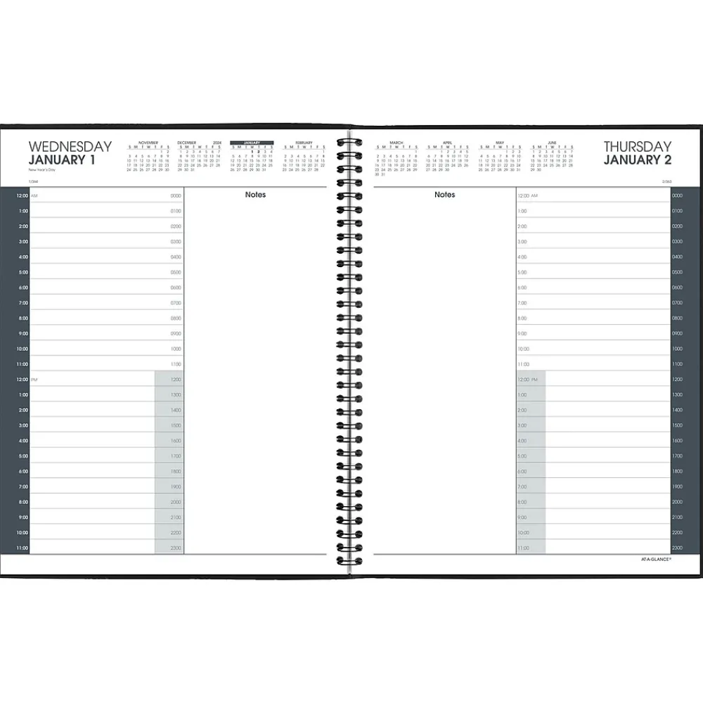 2025 Planners|AT-A-GLANCE 2025 8.5" x 11" Daily Appointment Book, Faux Leather Cover, Black (70-214-05-25)