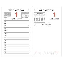 Calendars & Planners Refills|AT-A-GLANCE 2025 6" x 3.5" Daily Desk Calendar Refill, White/Black (E017-50-25)