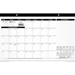 2025 Calendars|AT-A-GLANCE 2025 17.75" x 11" Monthly Desk Pad Calendar, White/Black (SK14-00-25)