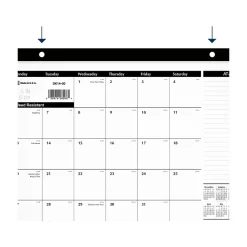 2025 Calendars|AT-A-GLANCE 2025 17.75" x 11" Monthly Desk Pad Calendar, White/Black (SK14-00-25)