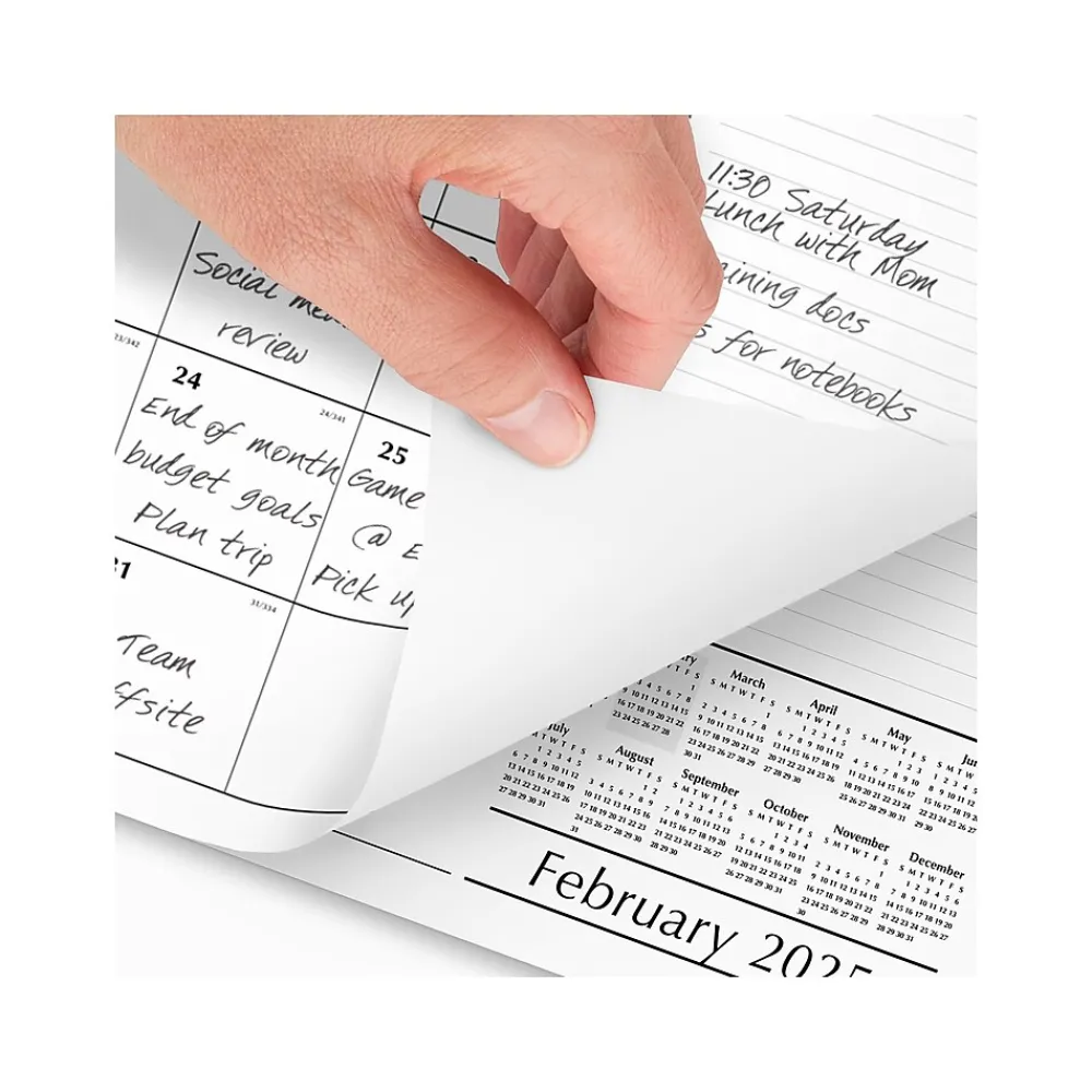 2025 Calendars|AT-A-GLANCE 2025 17.75" x 11" Monthly Desk Pad Calendar, White/Black (SK14-00-25)