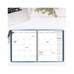 2025 Planners|AT-A-GLANCE 2025-2026 9" x 11" Monthly Planner, Faux Leather Cover, Blue (70-250-20-25)