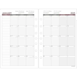 Calendars & Planners Refills|AT-A-GLANCE 2025 5.5" x 8.5" Monthly Planner Refill Pages, White/Gray (061-685Y-25)