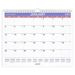 2025 Calendars|AT-A-GLANCE 2025 15" x 12" Monthly Wall Calendar, White/Purple (PM8-28-25)