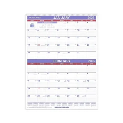 2025 Calendars|AT-A-GLANCE 2025 22" x 29" Two-Month Wall Calendar, White/Purple (PM9-28-25)
