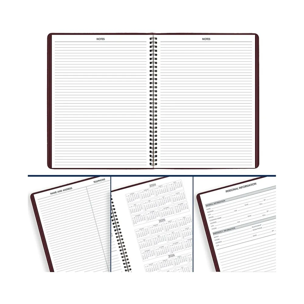 2025 Planners|AT-A-GLANCE 2025 8.25" x 11" Weekly Appointment Book Planner, Faux Leather Cover, Wine Stone (70-950-50-25)