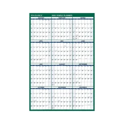 2025 Calendars|AT-A-GLANCE 2025 32" x 48" Yearly Dry Erase Wall Calendar, Reversible, White/Green (PM310-28-25)