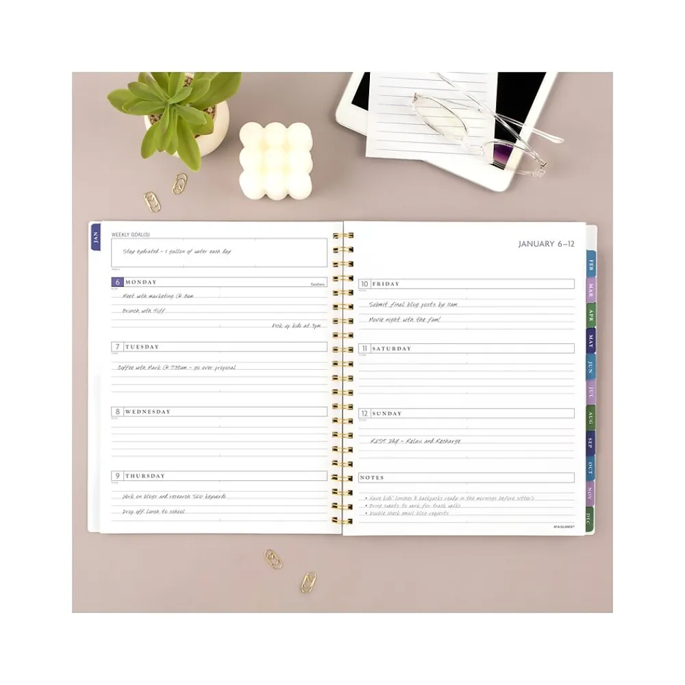 2025 Planners|AT-A-GLANCE 2025 Badge Floral 8.5" x 11" Weekly & Monthly Planner, Poly Cover, Multicolor (1722F-905-25)
