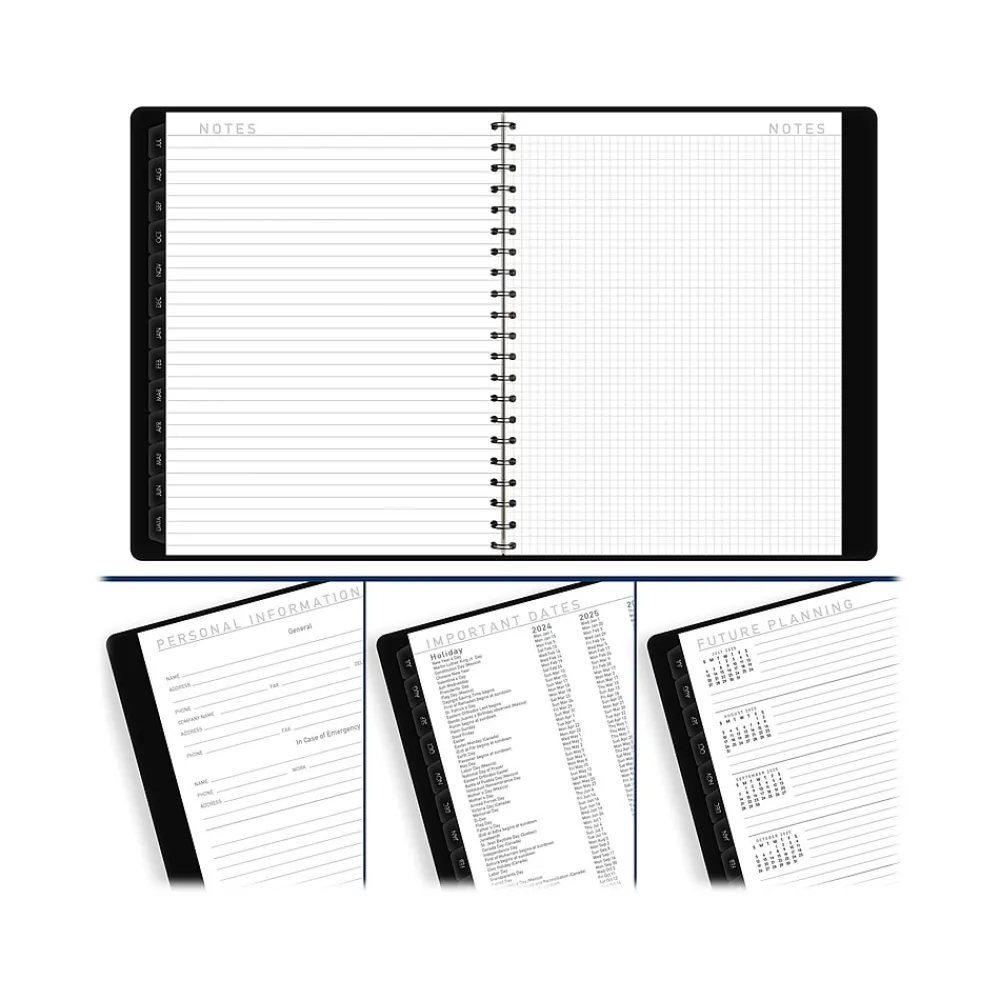 Academic Planners|AT-A-GLANCE 2024-2025 Contemporary 8.25" x 11" Academic Weekly & Monthly Planner, Faux Leather Cover, Graphite