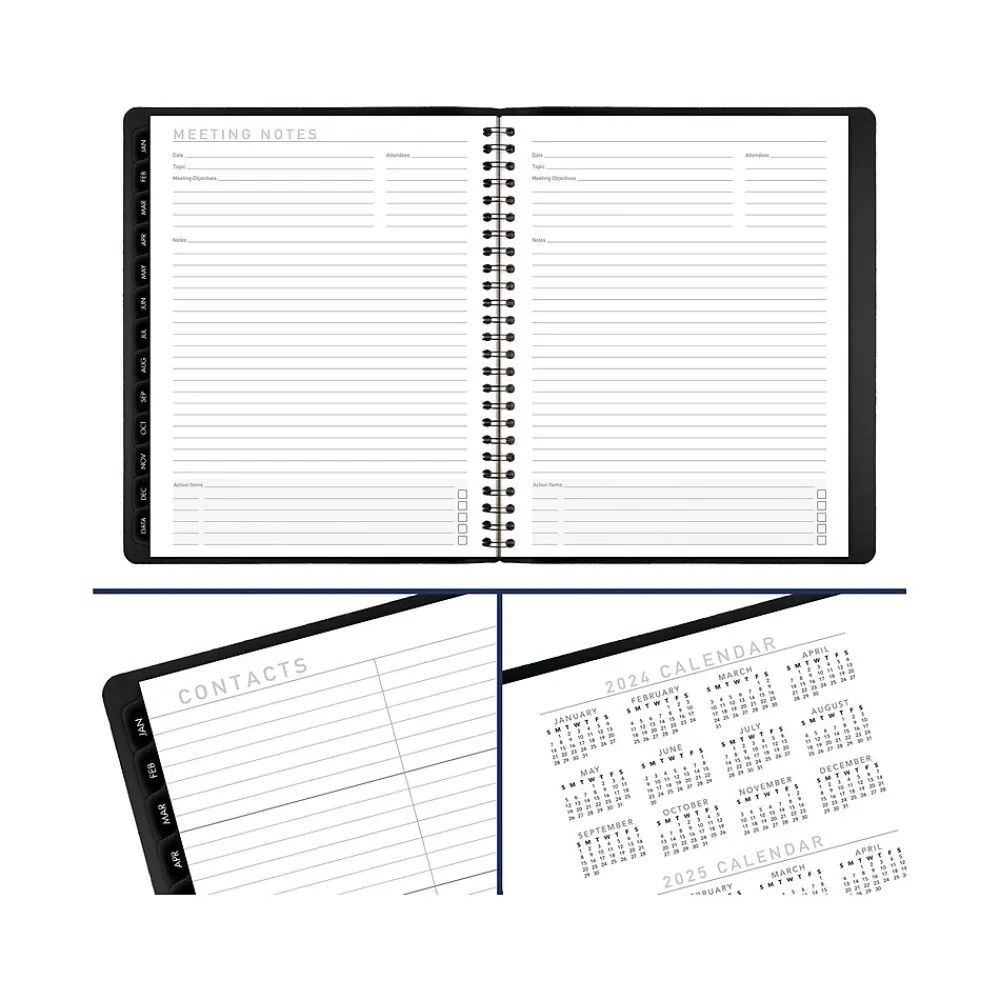 2025 Planners|AT-A-GLANCE 2025 Contemporary 7" x 8.75" Monthly Planner, Faux Leather Cover, Black (70-120X-05-25)