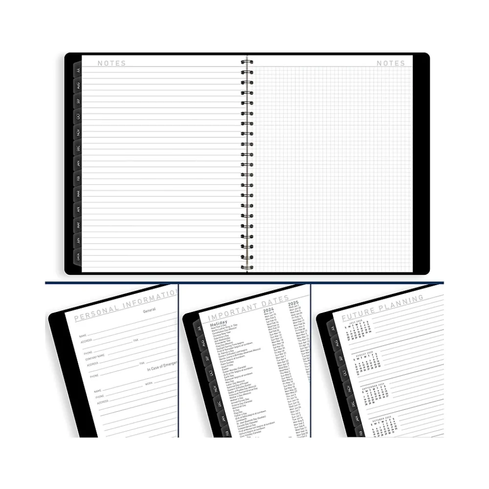 2025 Planners|AT-A-GLANCE 2025 Contemporary 8.25" x 11" Weekly & Monthly Planner, Faux Leather Cover, Black (70-950X-05-25)