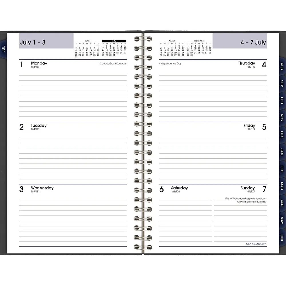 2025 Planners|AT-A-GLANCE 2024-2025 DayMinder 5" x 8" Academic Weekly & Monthly Planner, Poly Cover, Charcoal (AYC200-45-25)