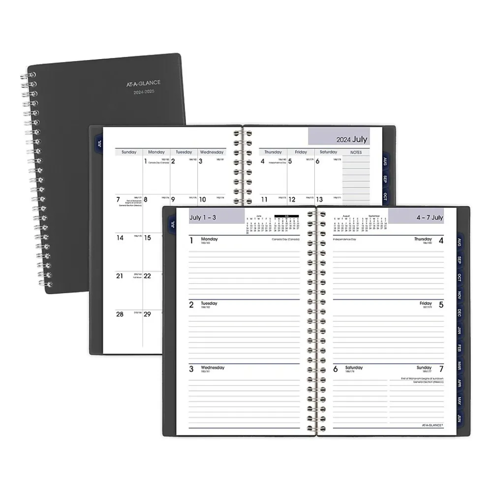 2025 Planners|AT-A-GLANCE 2024-2025 DayMinder 5" x 8" Academic Weekly & Monthly Planner, Poly Cover, Charcoal (AYC200-45-25)
