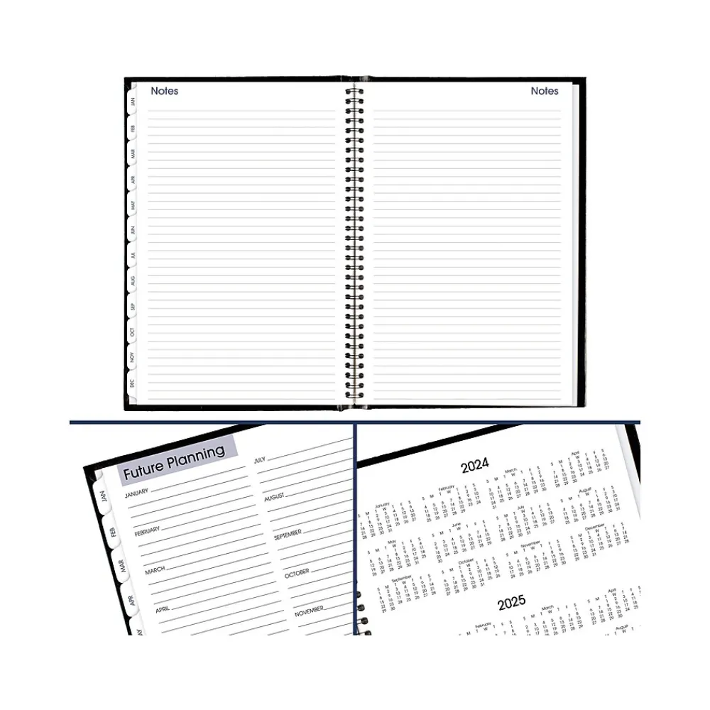 2025 Planners|AT-A-GLANCE 2025 DayMinder 8" x 11.75" Monthly Planner, Faux Leather Cover, Black (G470H-00-25)