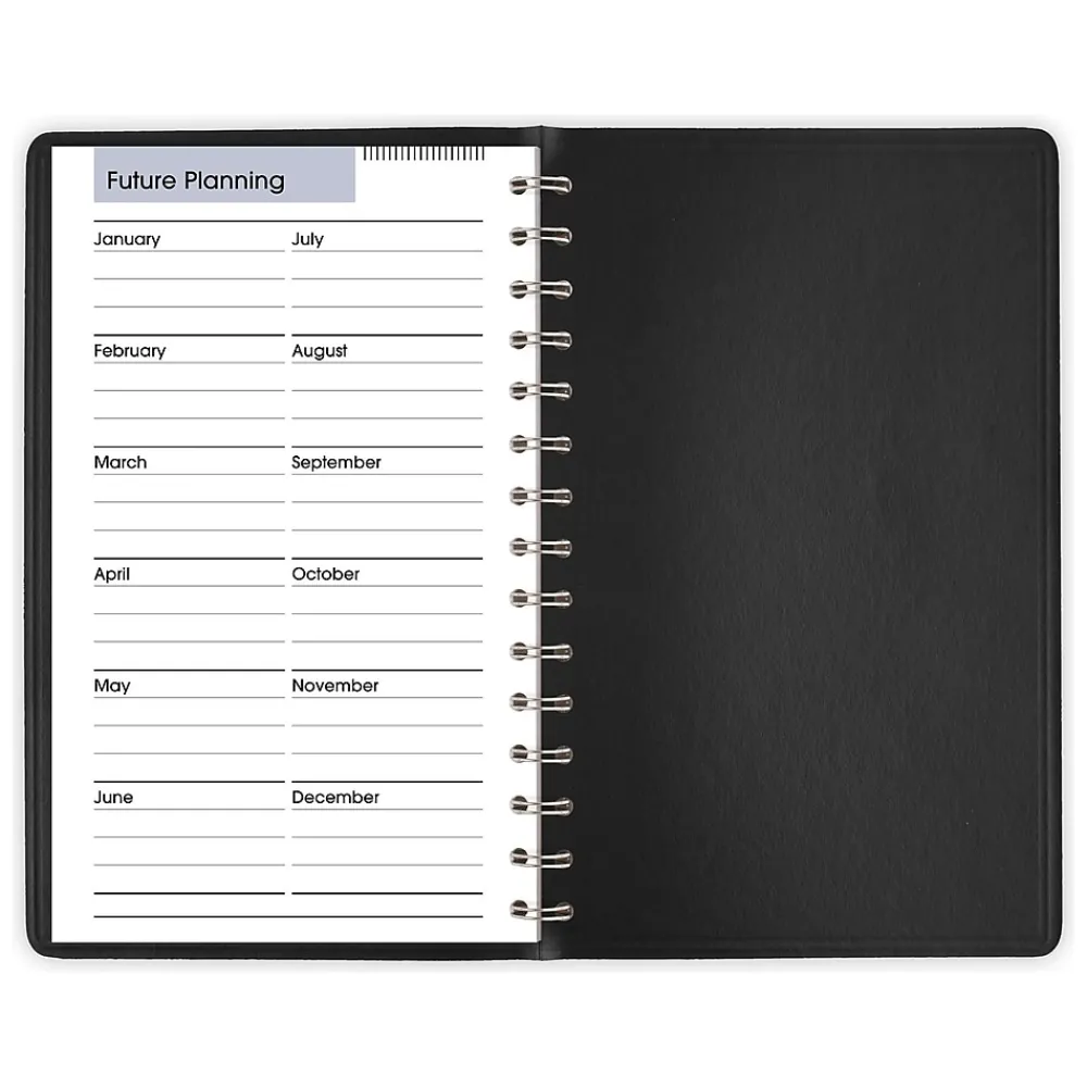 2025 Planners|AT-A-GLANCE 2025 DayMinder 5" x 8" Daily Appointment Book, Faux Leather Cover, Black (G100-00-25)