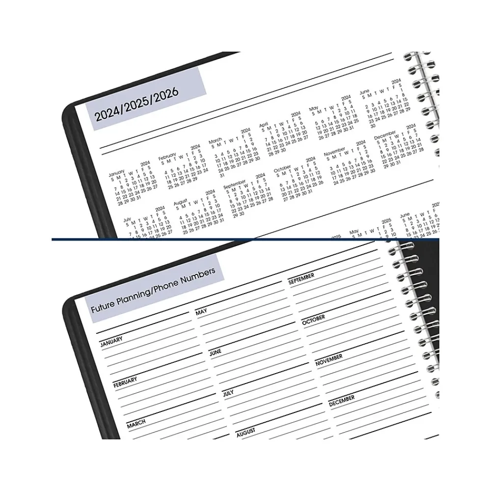 2025 Planners|AT-A-GLANCE 2025 DayMinder 8" x 11" 4-Person Daily Appointment Book, Faux Leather Cover, Black (G560-00-25)