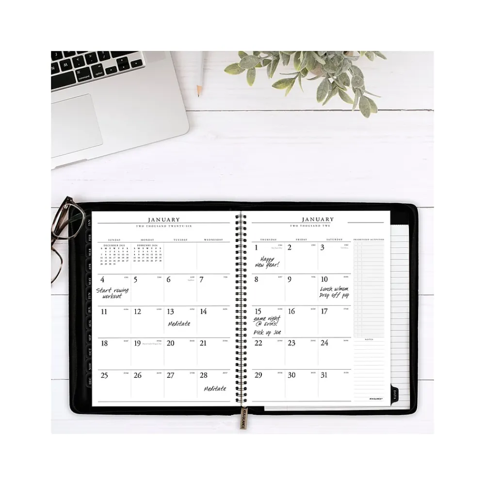 2025 Planners|AT-A-GLANCE 2025 Executive 8.25" x 11" Weekly & Monthly Appointment Book, Faux Leather Cover, Black (70-NX81-05-25)