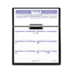 2025 Calendars|AT-A-GLANCE 2025 Flip-A-Week 5.5" x 7" Weekly Desk Calendar, White/Purple (SW700X-00-25)