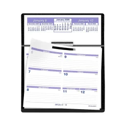 2025 Calendars|AT-A-GLANCE 2025 Flip-A-Week 5.5" x 7" Weekly Desk Calendar, White/Purple (SW700X-00-25)