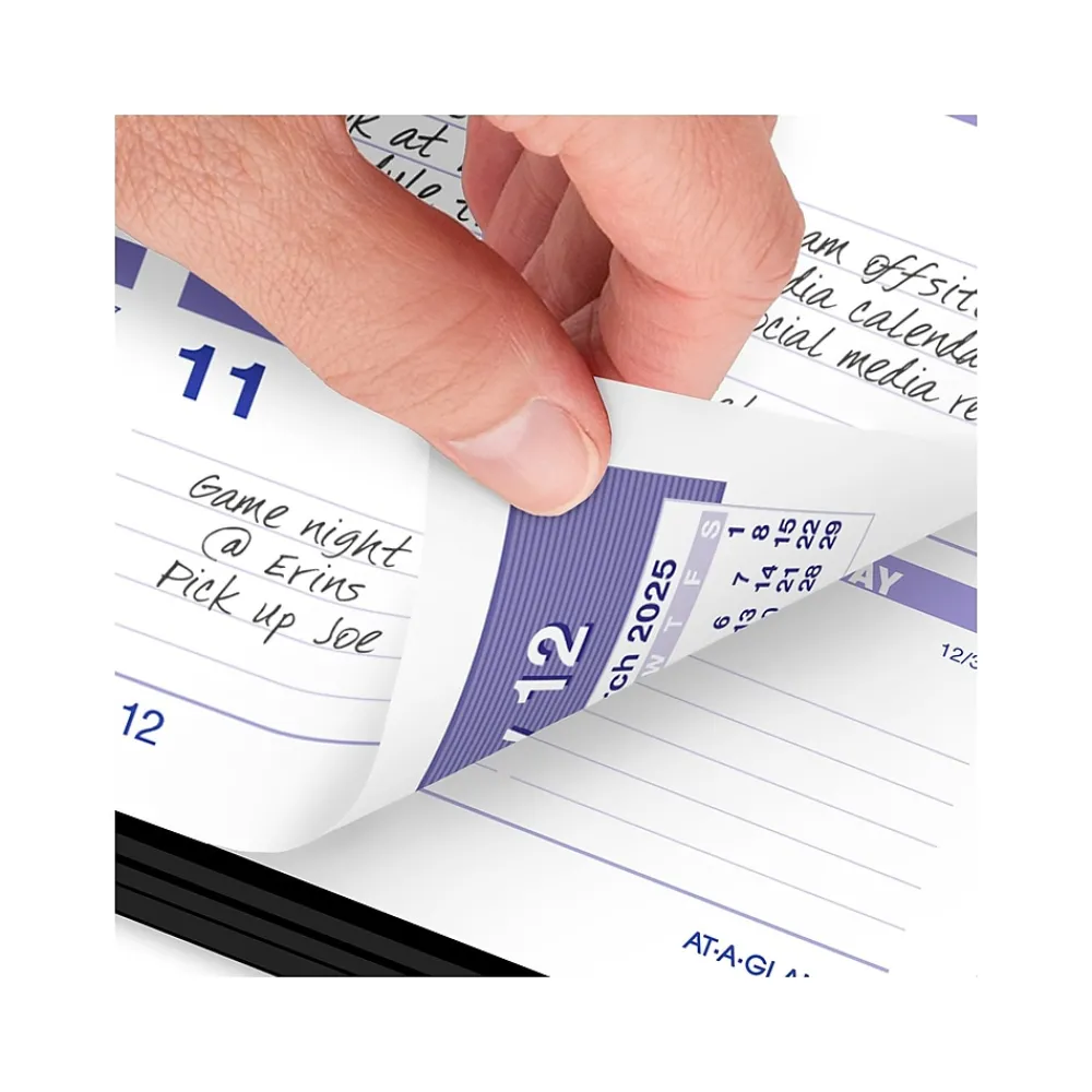 2025 Calendars|AT-A-GLANCE 2025 Flip-A-Week 5.5" x 7" Weekly Desk Calendar, White/Purple (SW700X-00-25)