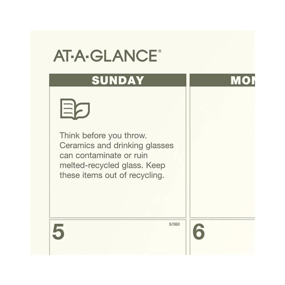 2025 Calendars|AT-A-GLANCE 2025 Recycled 21.75" x 17" Monthly Desk Calendar, Green/Black (SK32G-00-25)