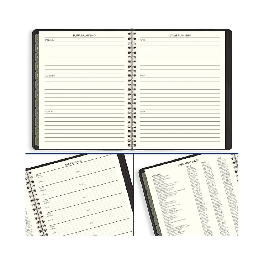 2025 Planners|AT-A-GLANCE 2025 Recycled 7" x 8.75" Monthly Planner, Faux Leather Cover, Black (70-120G-05-25)