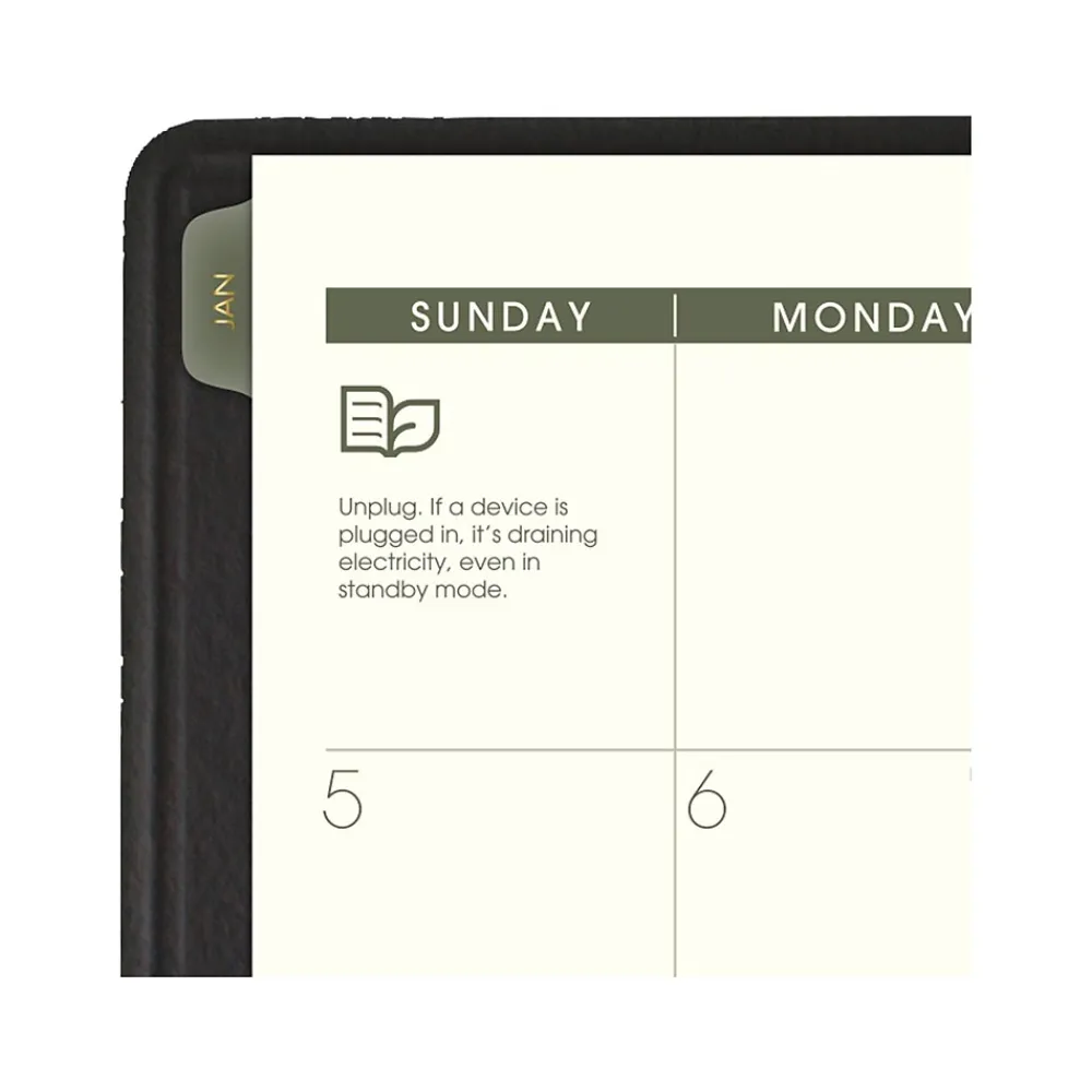 2025 Planners|AT-A-GLANCE 2025 Recycled 7" x 8.75" Monthly Planner, Faux Leather Cover, Black (70-120G-05-25)