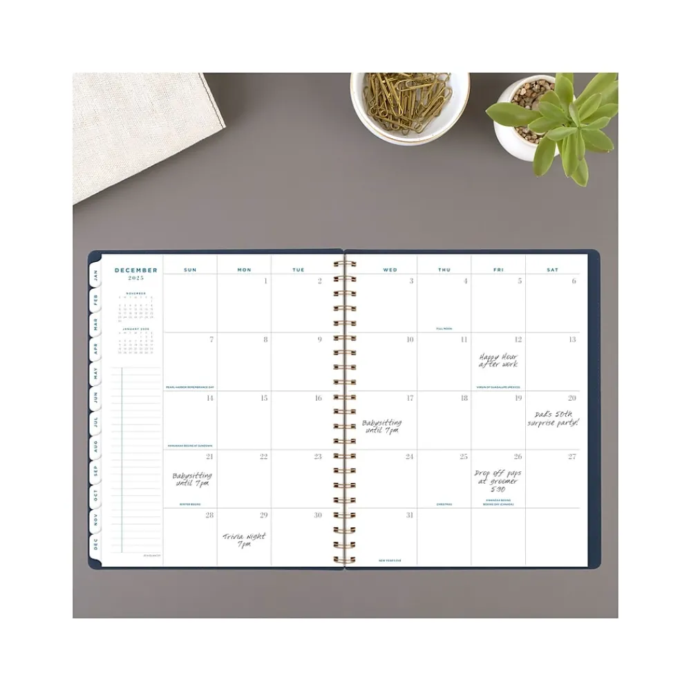 2025 Planners|AT-A-GLANCE 2025 Signature 8.5" x 11" Weekly & Monthly Planner, Paperboard Cover, Navy (YP905-20-25)
