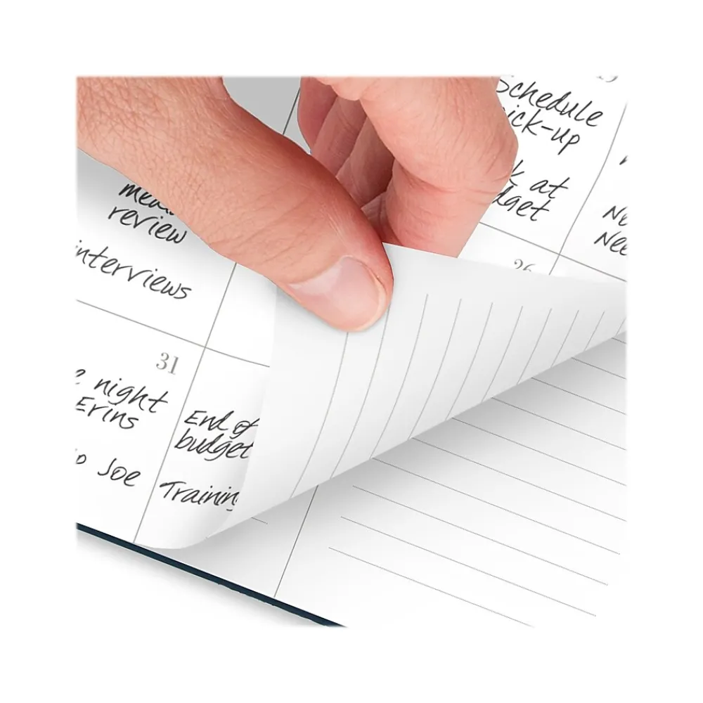 Academic Planners|AT-A-GLANCE 2024-2025 Signature Collection 5.5" x 8.5" Academic Weekly & Monthly Planner, Faux Leather Cover, Navy