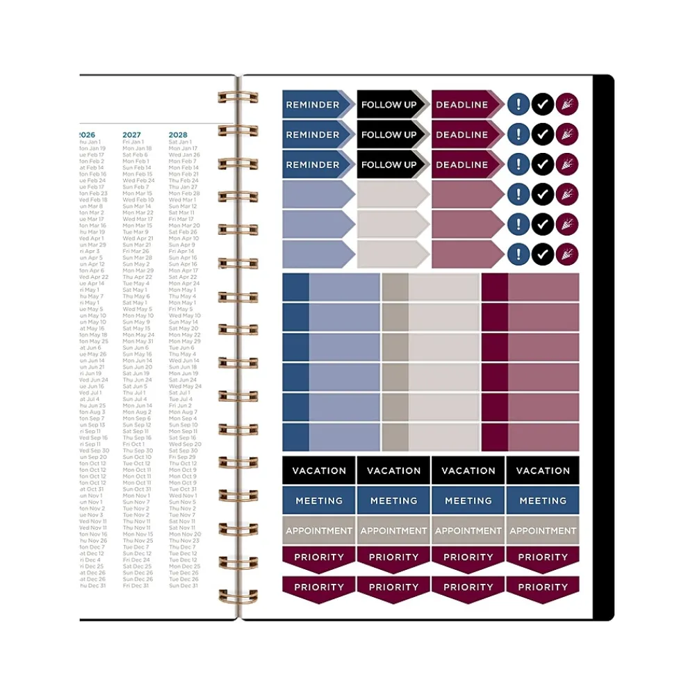 2025 Planners|AT-A-GLANCE 2025 Signature Lite 5.5" x 8.5" Weekly & Monthly Planner, Poly Cover, Black (YP200L-05-25)