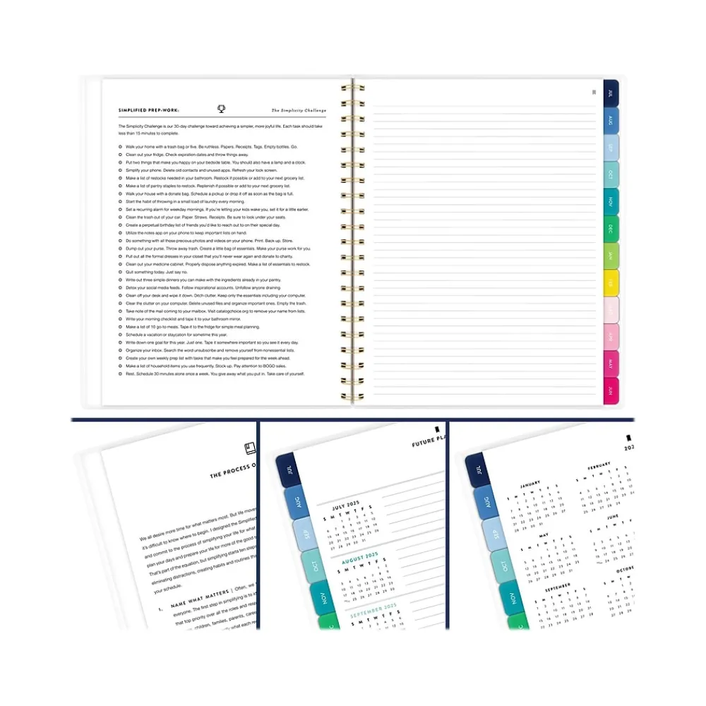 Academic Planners|AT-A-GLANCE 2024-2025 Simplified by Emily Ley Gingham 8.5" x 11" Academic Weekly & Monthly Planner, Blue/White (EL26-901A-25)