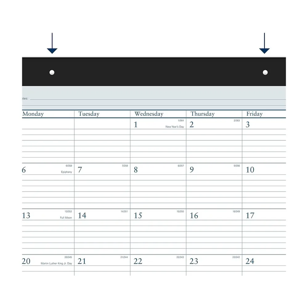 2025 Calendars|AT-A-GLANCE 2025 Success 21.75" x 17" Monthly Desk Pad Calendar, White/Blue (ST24-00-25)