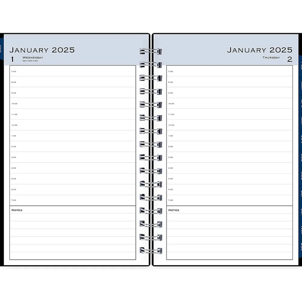 2025 Planners|Blue Sky 2025 5" x 8" Daily & Monthly Planner, Plastic Cover, Solid Black (148362)