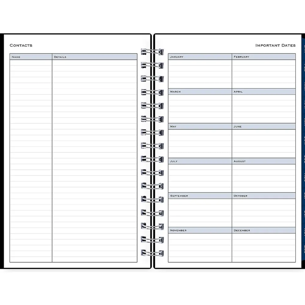 2025 Planners|Blue Sky 2025 5" x 8" Daily & Monthly Planner, Plastic Cover, Solid Black (148362)