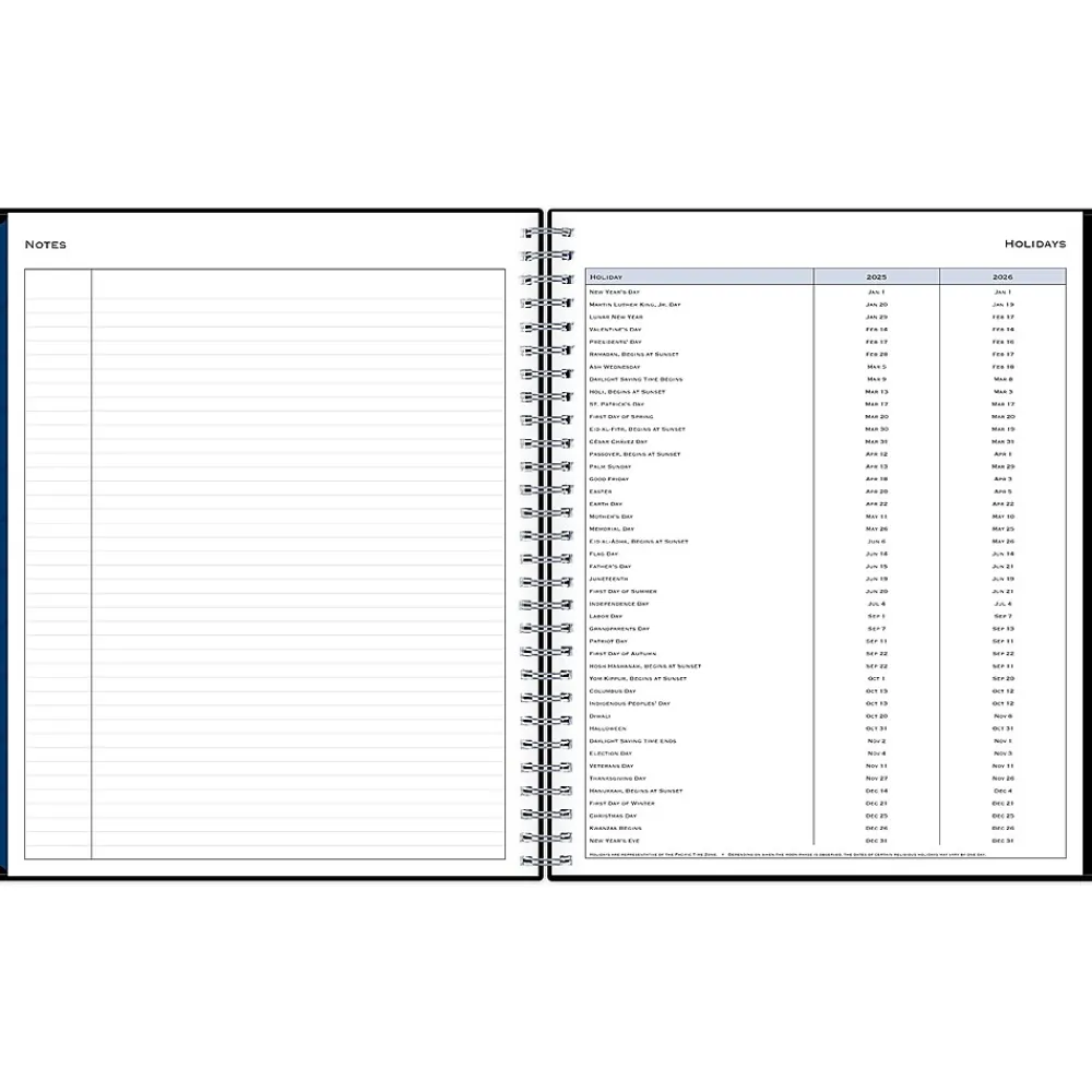 2025 Planners|Blue Sky 2025 8" x 10" Monthly Planner, Plastic Cover, Black (150844)