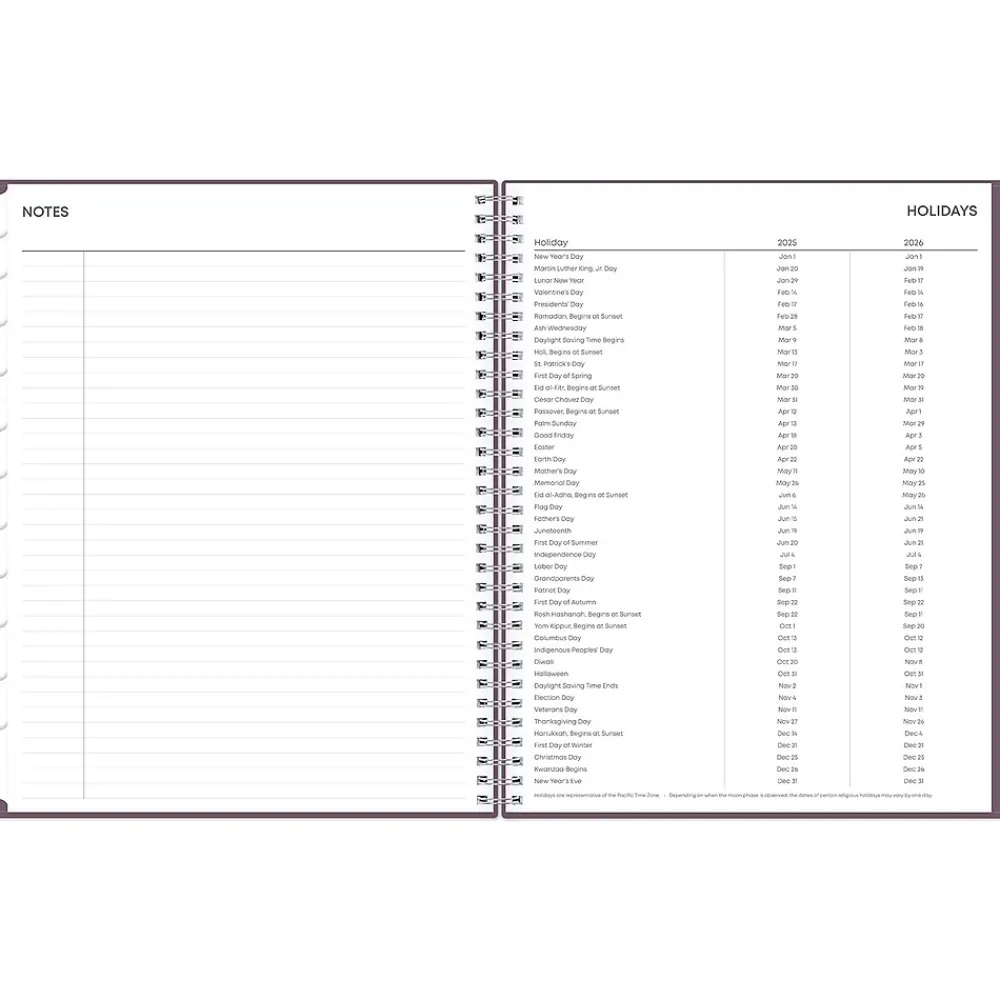 2025 Planners|Blue Sky 2025 8.5" x 11" Weekly & Monthly Planner, Plastic Cover, Purple (150539)