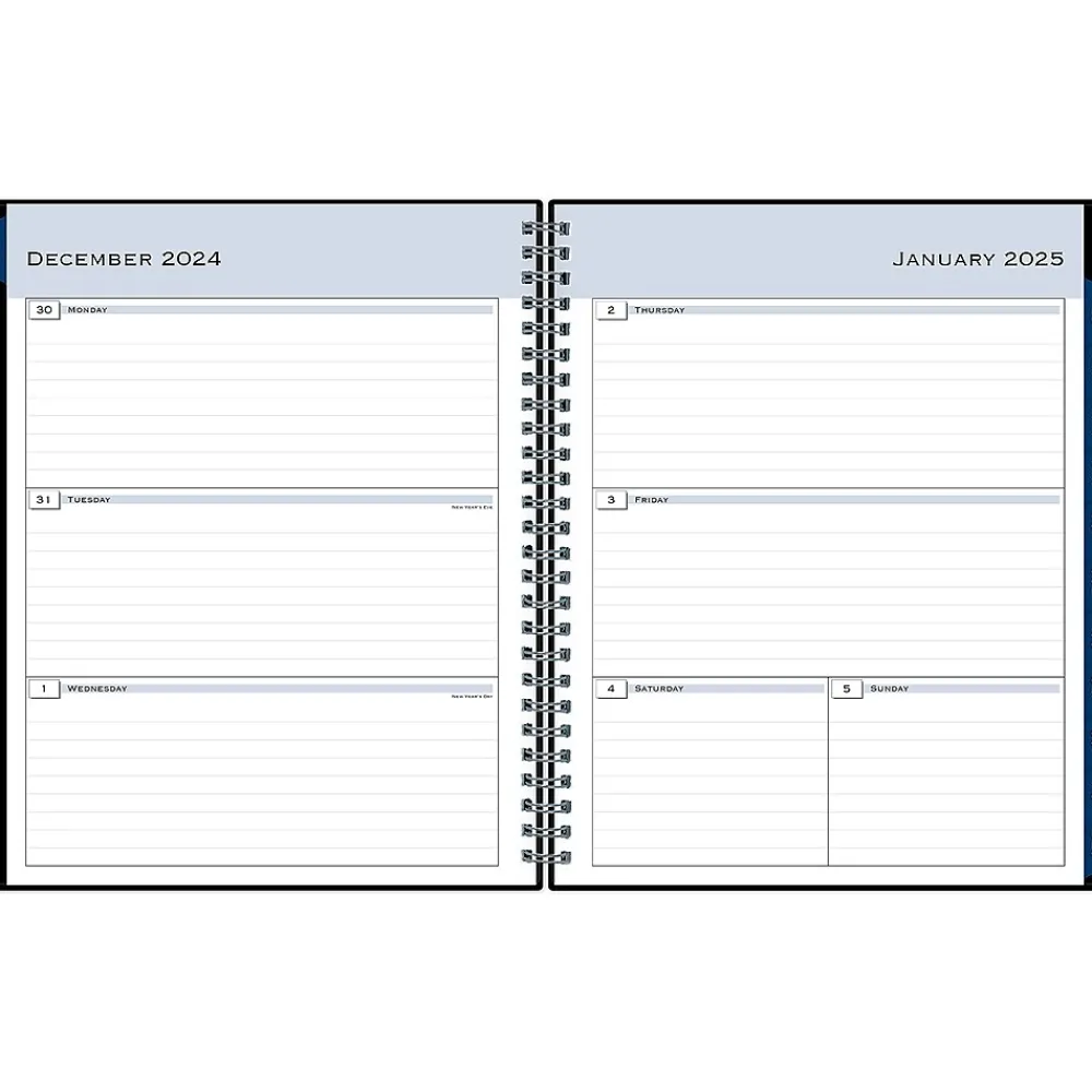 2025 Planners|Blue Sky 2025 7" x 9" Weekly & Monthly Planner, Plastic Cover, Black (148393)