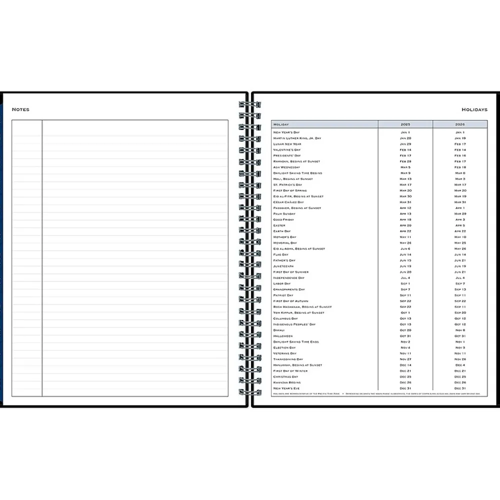 2025 Planners|Blue Sky 2025 7" x 9" Weekly & Monthly Planner, Plastic Cover, Black (148393)