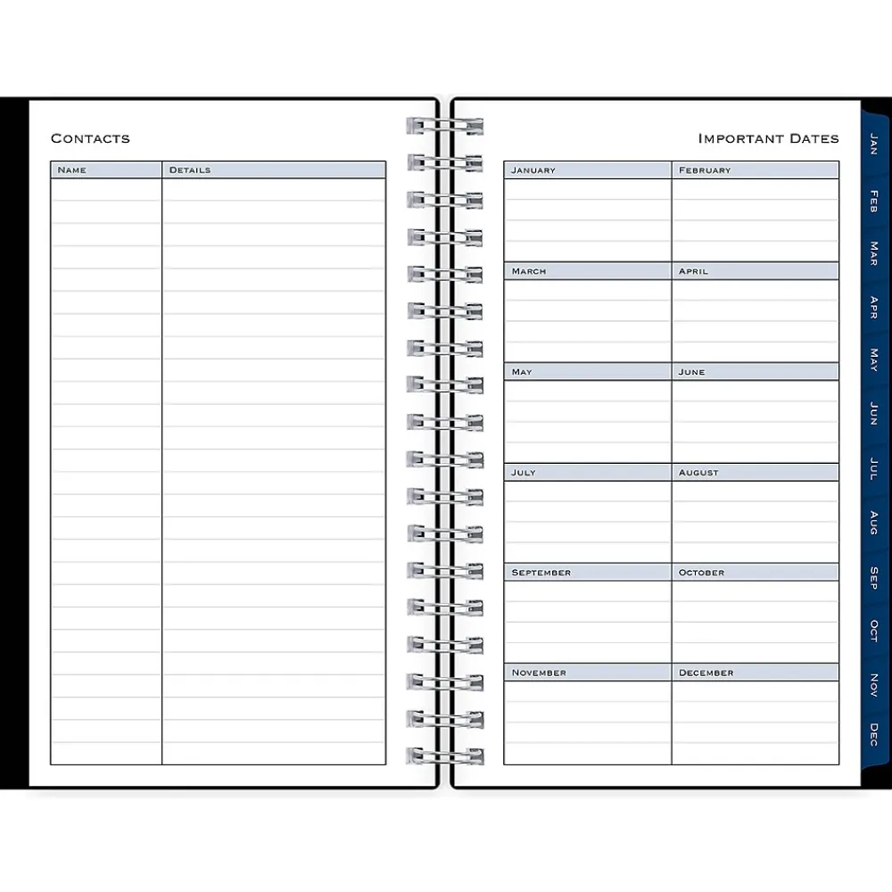 2025 Planners|Blue Sky 2025 3.63" x 6.13" Weekly & Monthly Planner, Plastic Cover, Black (148363)