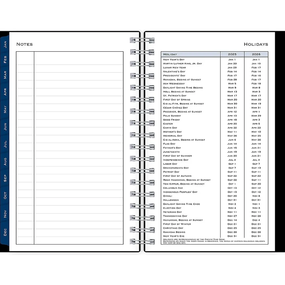 2025 Planners|Blue Sky 2025 3.63" x 6.13" Weekly & Monthly Planner, Plastic Cover, Black (148363)