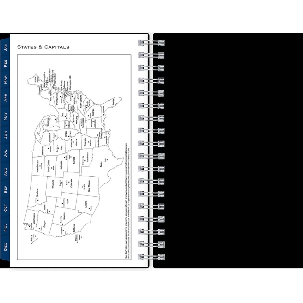2025 Planners|Blue Sky 2025 3.63" x 6.13" Weekly & Monthly Planner, Plastic Cover, Black (148363)