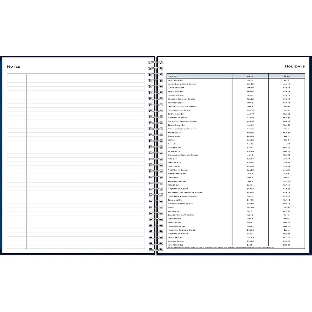 2025 Planners|Blue Sky 2025 8.5" x 11" Weekly & Monthly Appointment Book, Plastic Cover, Navy (148658-25)