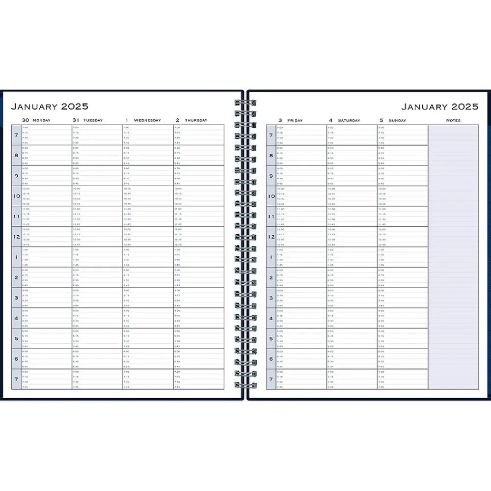2025 Planners|Blue Sky 2025 7" x 9" Weekly & Monthly Appointment Book, Plastic Cover, Navy (150847)