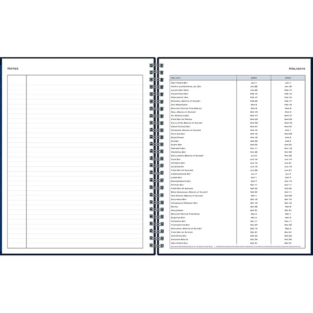 2025 Planners|Blue Sky 2025 7" x 9" Weekly & Monthly Appointment Book, Plastic Cover, Navy (150847)