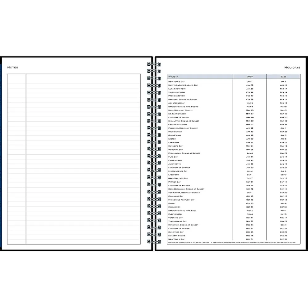 2025 Planners|Blue Sky 2025 7" x 9" Weekly & Monthly Appointment Book, Plastic Cover, Black (150846)