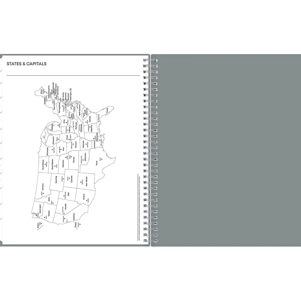 2025 Planners|Blue Sky 2025 8.5" x 11" Weekly & Monthly Planner, Plastic Cover, Slate Gray (152195)