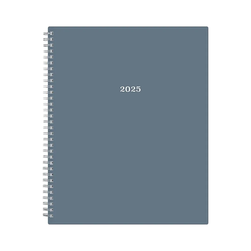 2025 Planners|Blue Sky 2025 8.5" x 11" Weekly & Monthly Planner, Plastic Cover, Steel Blue (148317)