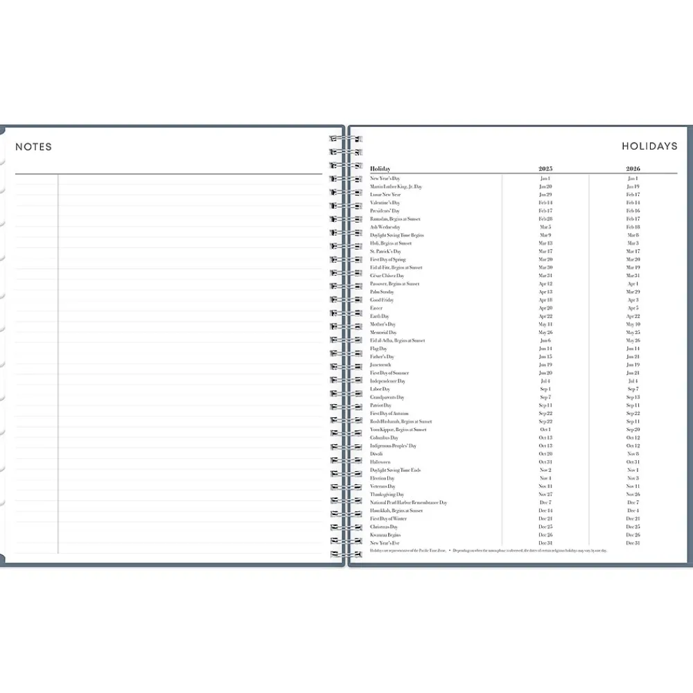 2025 Planners|Blue Sky 2025 8.5" x 11" Weekly & Monthly Planner, Plastic Cover, Steel Blue (148317)